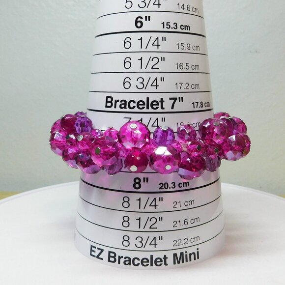 WHBM - Fuchsia Bauble Beaded Stretch Bracelet - New With Tags - Picture 3 of 5